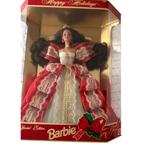 MATTEL Happy Holidays Hallmark Brunette 1997 Limited Edition RARE Error Doll NEW - Picture 6 of 7